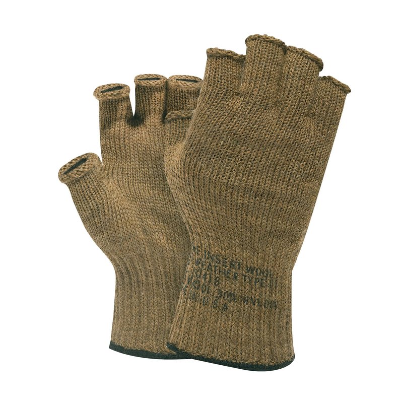 Rothco 22121 Fingerless Wool Gloves Color : Coyote Brown
