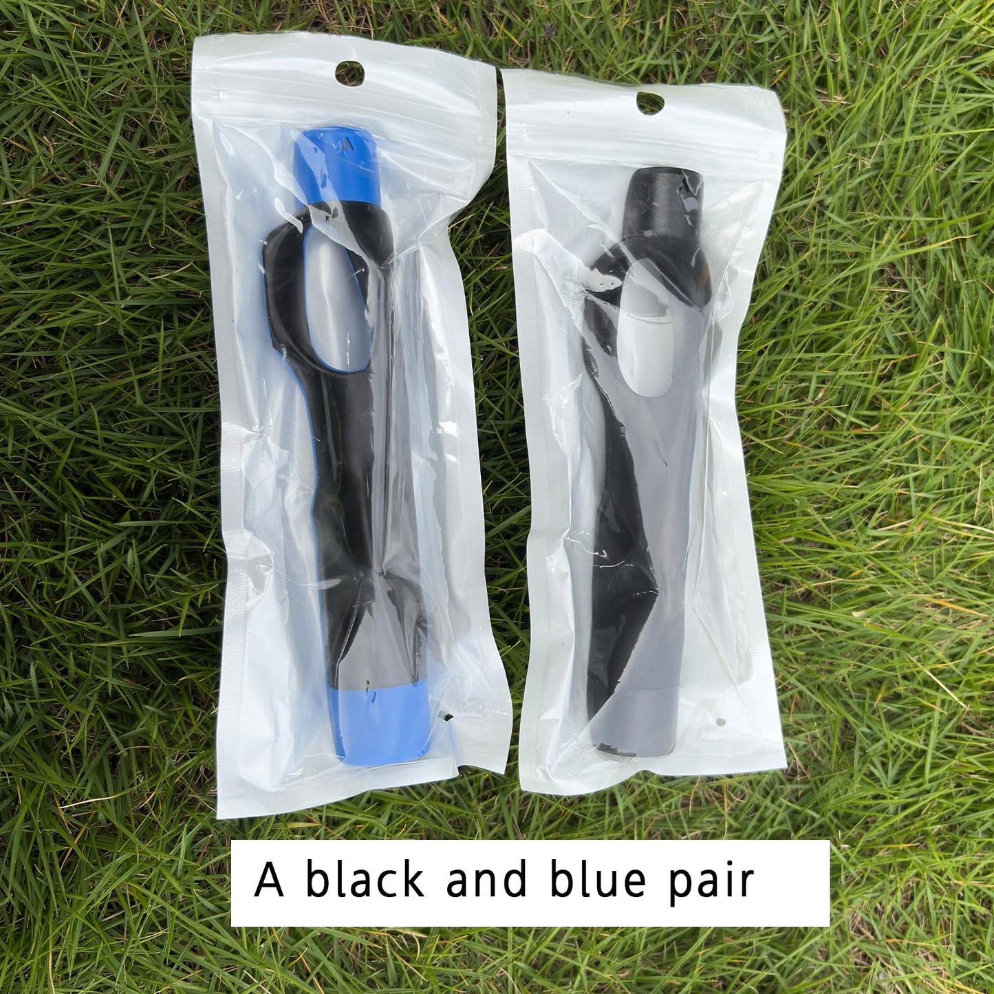2 pack Golf grip trainer, swing and accuracy improvement,Golf Club Kit aid accessories for correct hand position (Black+Blue)