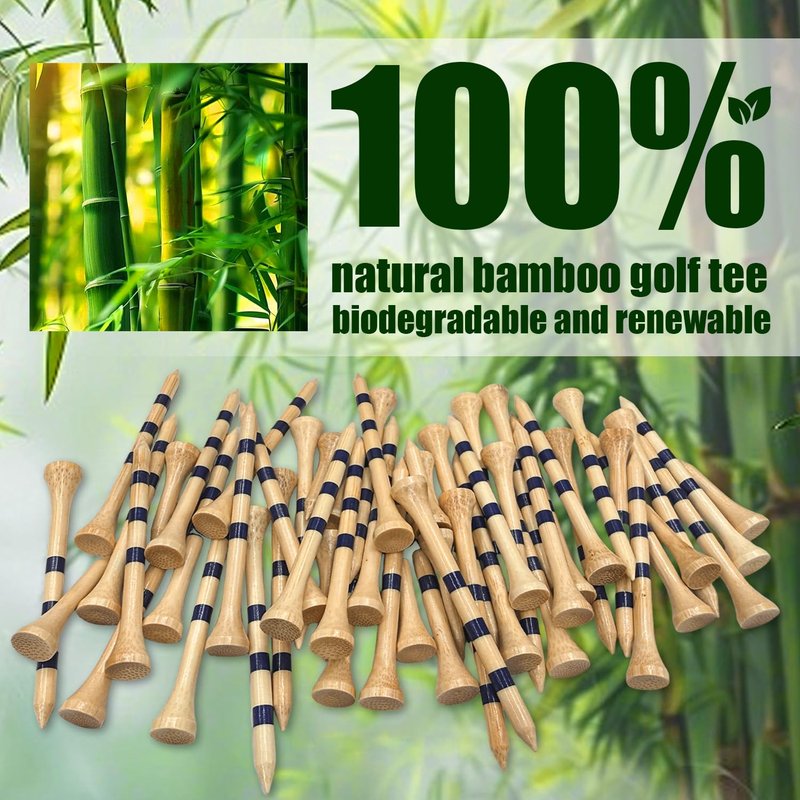Foinco 150 PCS Wooden Golf Tees Set, Natural Wooden with Black Band, 150 Count (120 Long 3.25 Inch and 30 Short 1.5 Inch), Durable and Stable