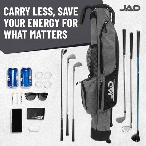 Sunday Golf Bag - Premium Everyday Sunday Golf Bag with Stand for Men, Women and Ladies, Ultra Lightweight, Easy to Carry Pitch n Putt Carry Bag (Grey)