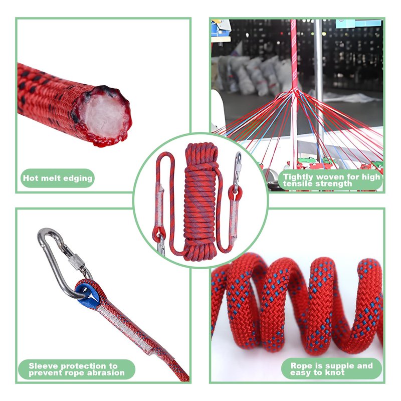 kilogorge Tree Climbing Gear with Canvas Adhesive Style, Tree Climbing Spikes, Tree Climbing Kit with 2 Claws and Wide Pedal, for Outdoor Use, Fruit Picking Cutting（Canvas red Set A）