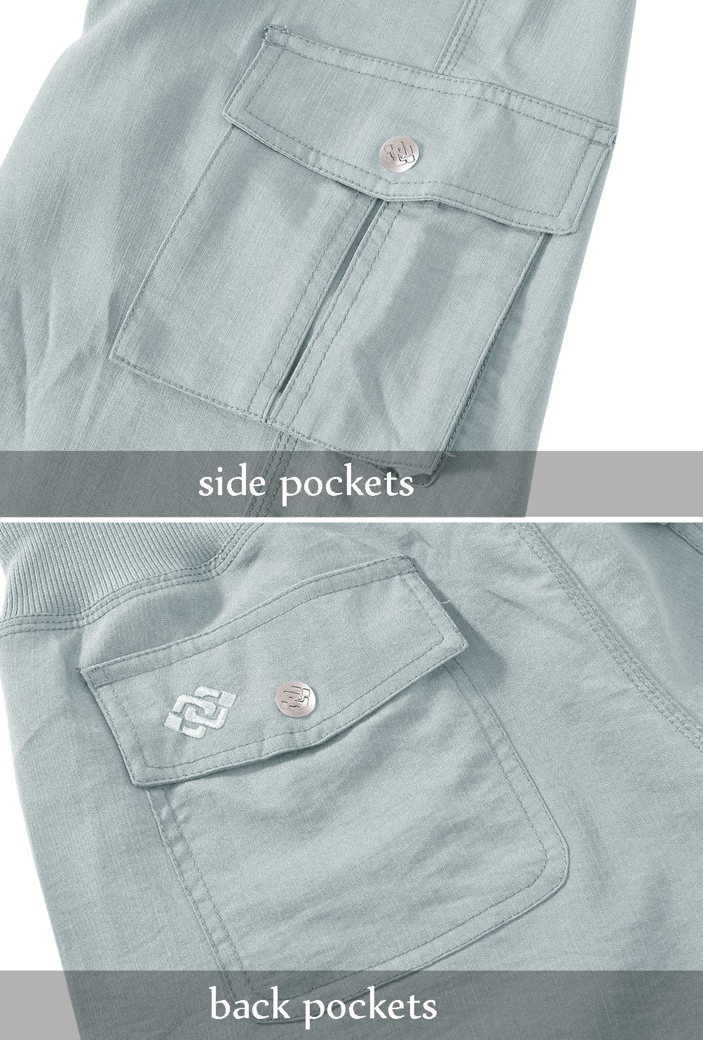 MoFiz Womens Capris with Pockets Loose Fit Casual Capri Pants Dressy Lightweight Ladies Baggy Cargo Pants for Hiking Light Gray XS
