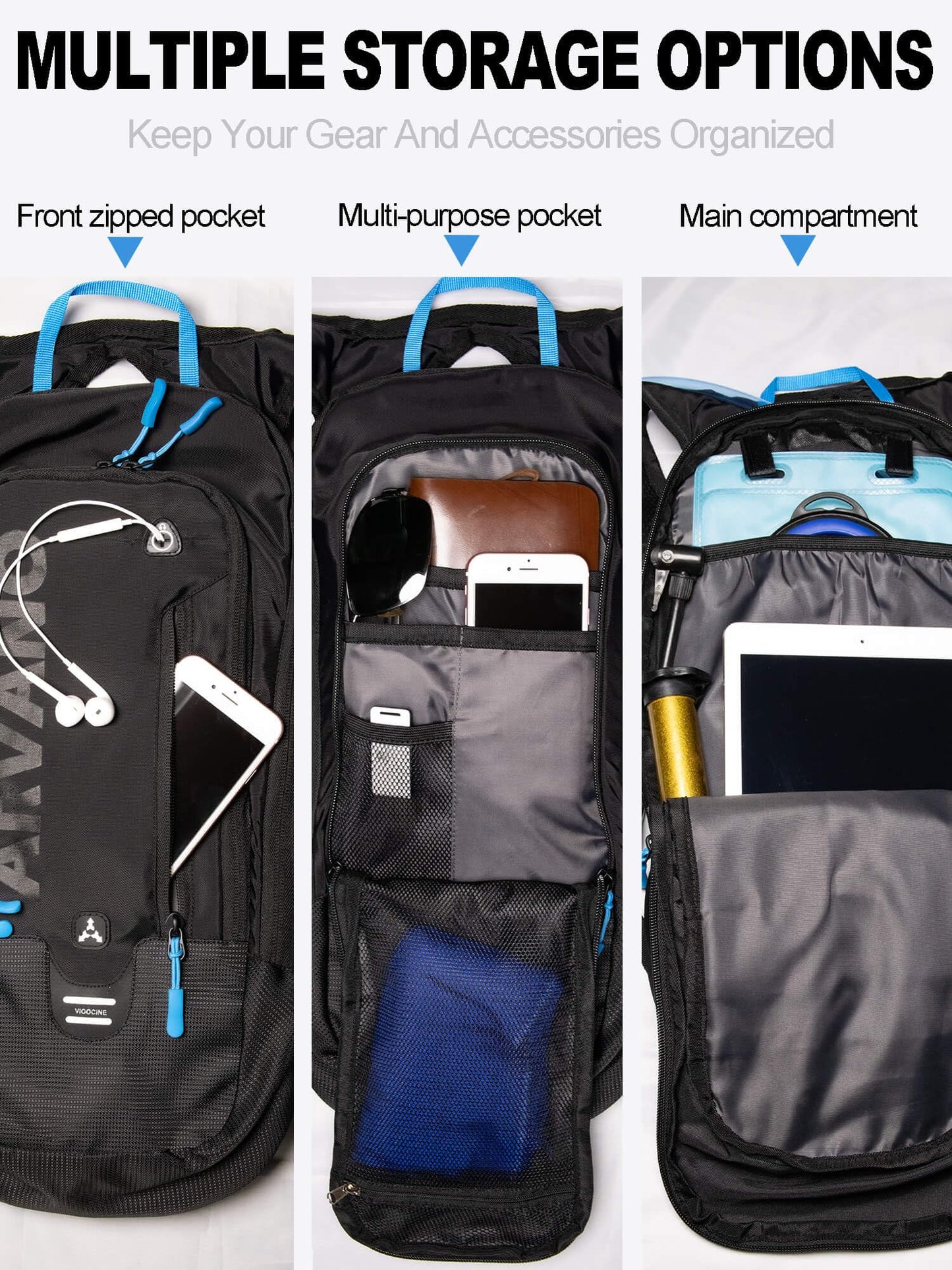 Arvano Hydration Backpack, Lightweight Hydration Pack with 2L Water Bladder, 6L Water Backpack for Men Women Cycling, Hiking, Mountain Biking, Skiing