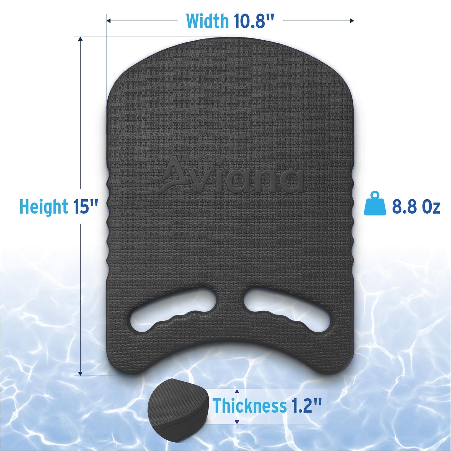 Junior Kickboard Buoy Swimming Aid & Exercise Training Board to Learn to Swim with Kick Boards in Pool BPA Free (Black)