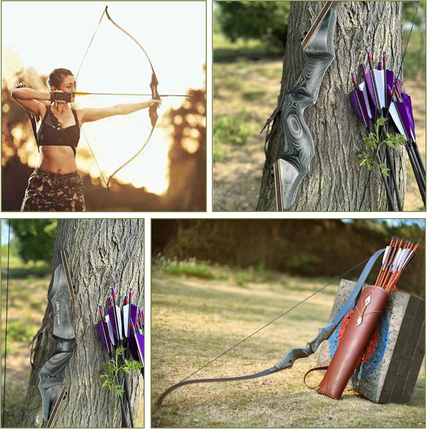 Black Hunter Takedown Recurve Bow - 35lbs Right Hand | Replacement Limbs 25lbs