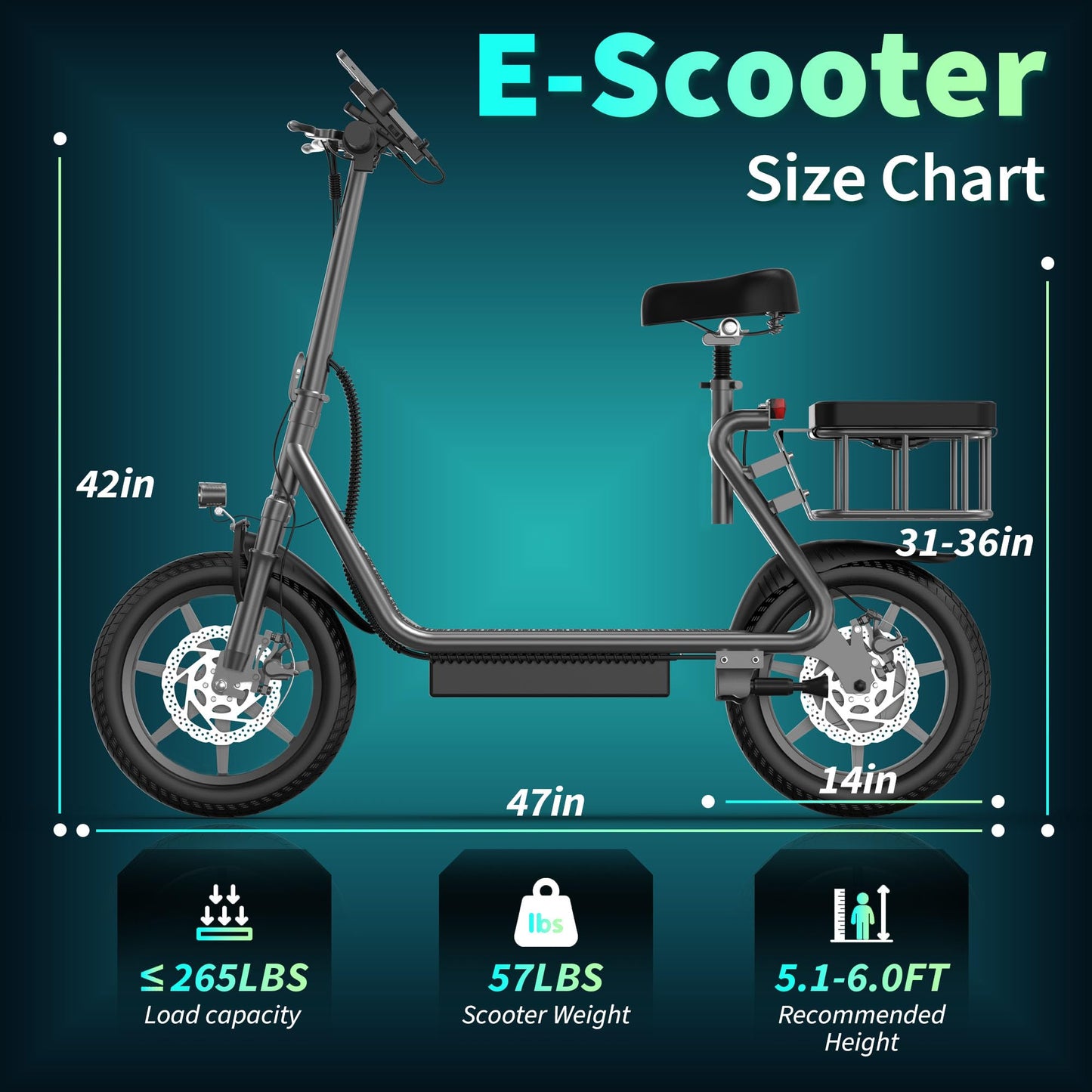 Maxshot Electric Scooter, 8.5" /10" /14" Tire, 16/19/22 Mph Top Speed, 12/16/21/27/28/49/50 Miles Long Range, Folding Escooter for Adults and Kids with Seat Bag, Dual Braking, Dual Suspension, App