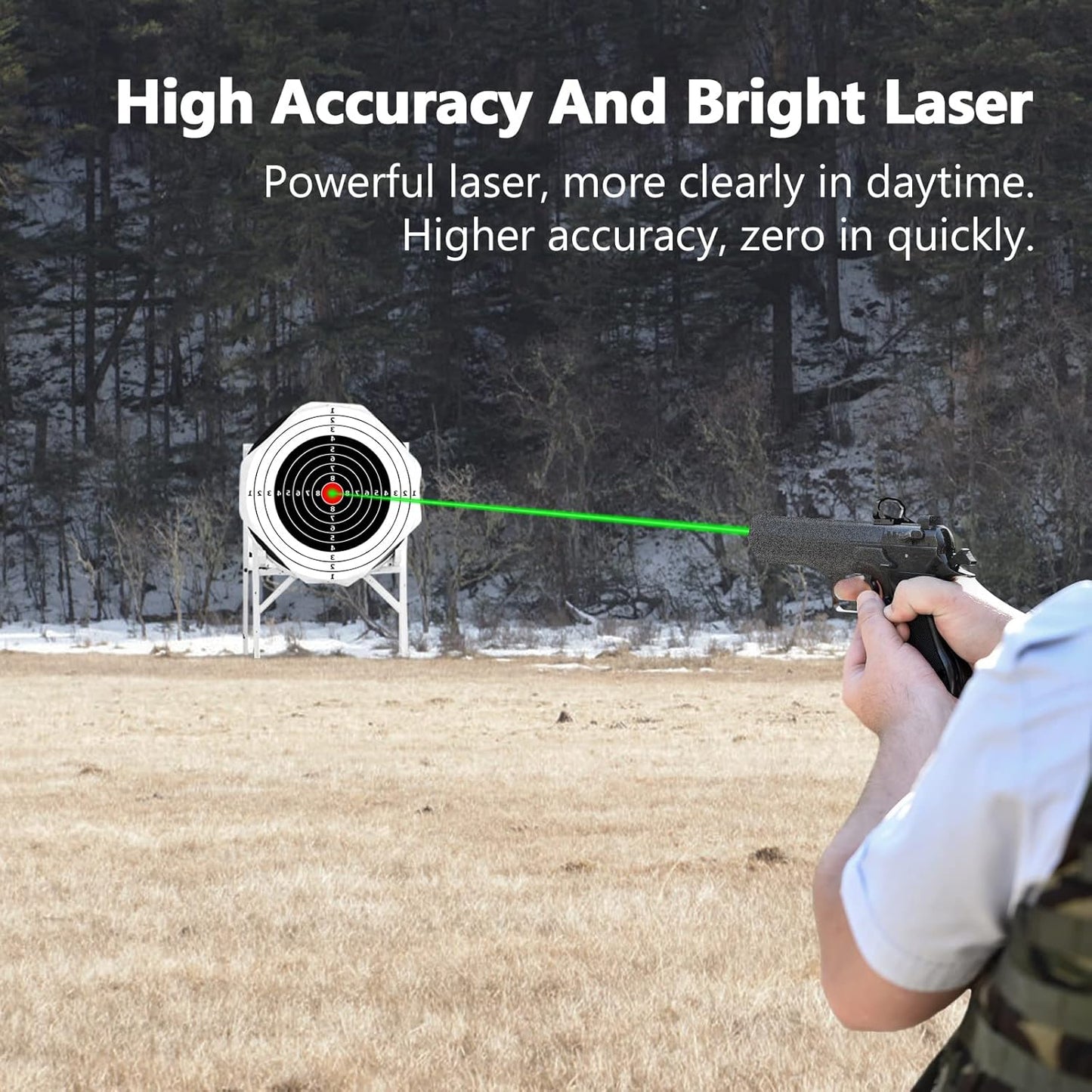 9mm Green Laser Bore Sight - EZshoot Boresighter with 12 Batteries for Precision Targeting