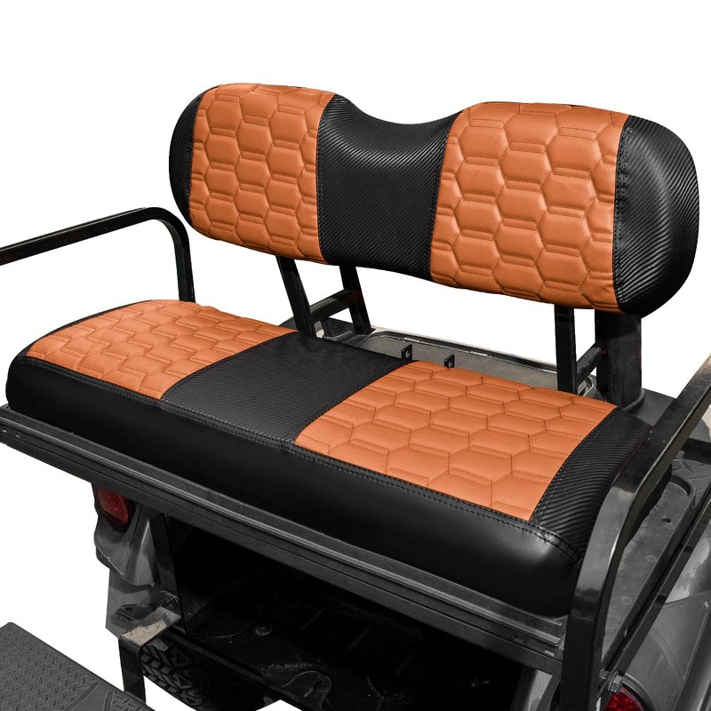 NOKINS Golf Cart Seat Covers, Fit for YAMAHA/G29/Drive2 OEM Standard Front Seat Cushion, Yamaha Accessories Vinyl Seat Covers, No Nails Required(Carbon Fibre Black and Black)