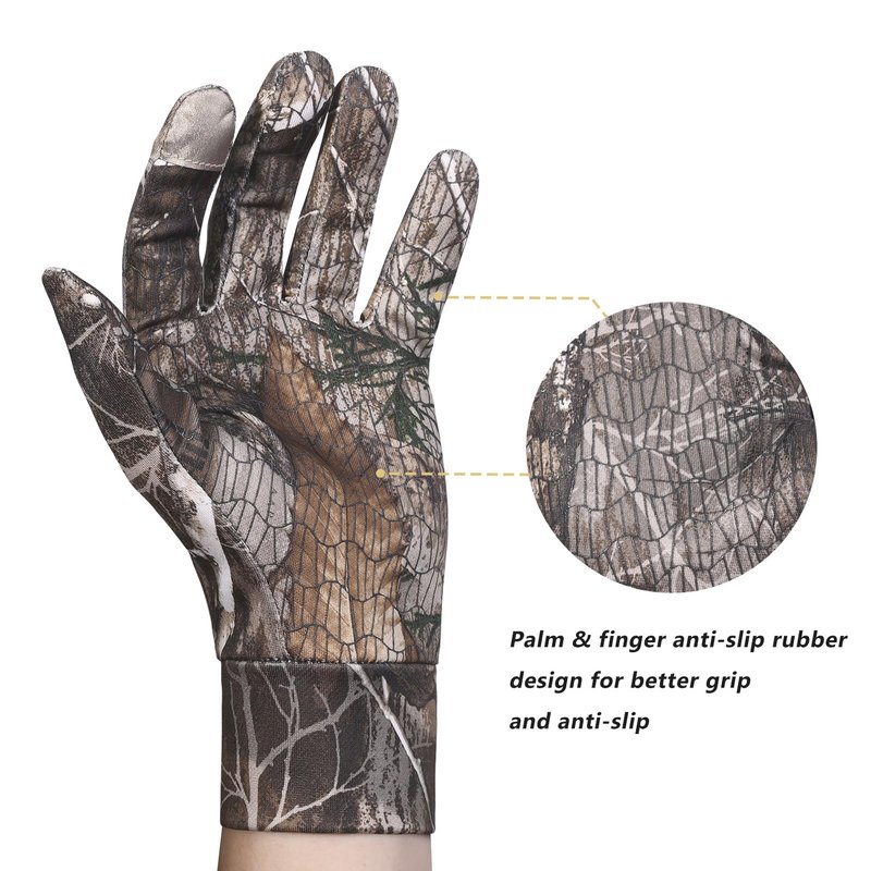 EAmber Camouflage Hunting Gloves Camo Touch Screen Gloves Pro Anti-Slip Lightweight Archery Accessories Hunting Outdoors