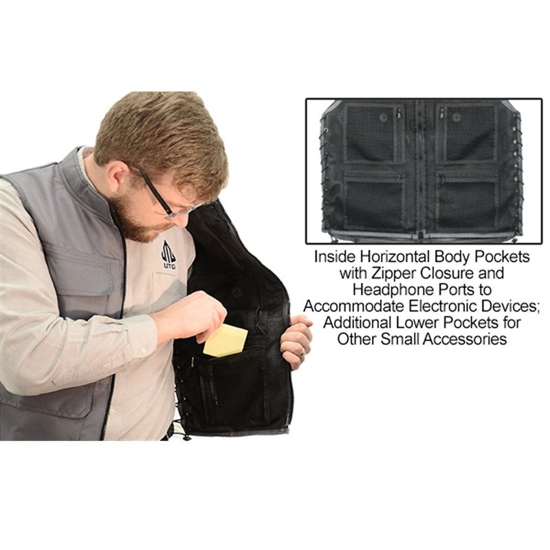 UTG Unisex Adult Modern Tactical-vests, Gray/Black, M - XL US
