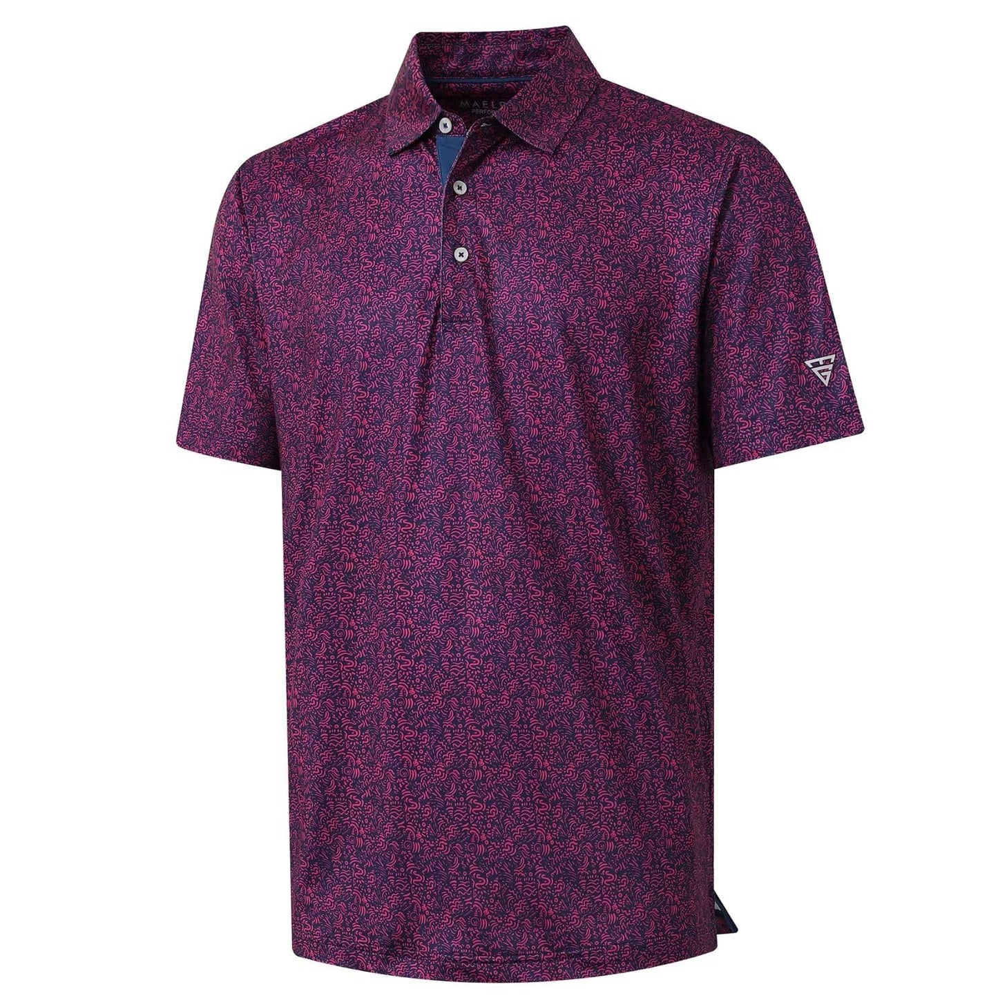 M MAELREG Golf Shirts for Men Dry Fit Print Patterns Performance Moisture Wicking Mens Polo Shirts Short Sleeve