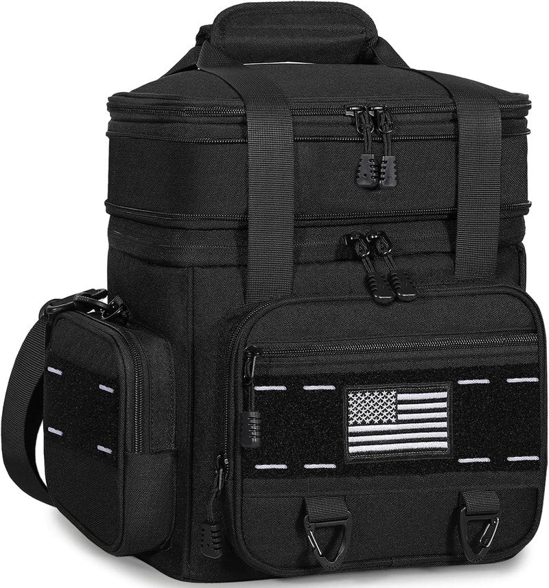 Expandable Tactical Lunch Box - Large Insulated Cooler Bag | Heavy Duty, Leakproof, 16L, Black for Work & Outdoor Use