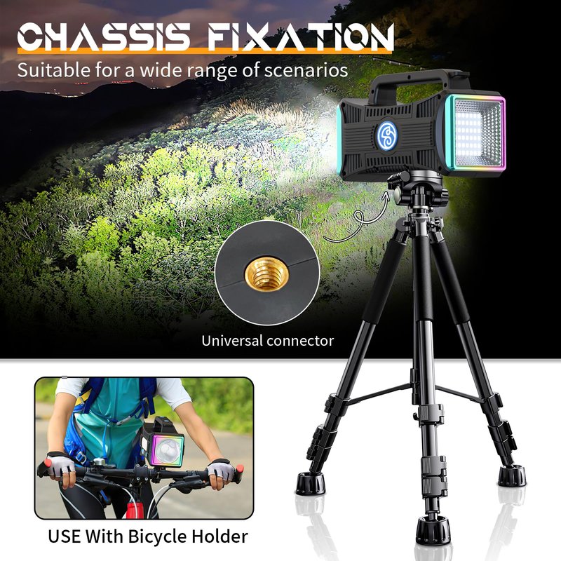 VIDOME Rechargeable Flashlight, LED Spotlight Flashlight Extra Large Lumens Ultra-Long Standby UV Flashlight Blacklight Waterproof