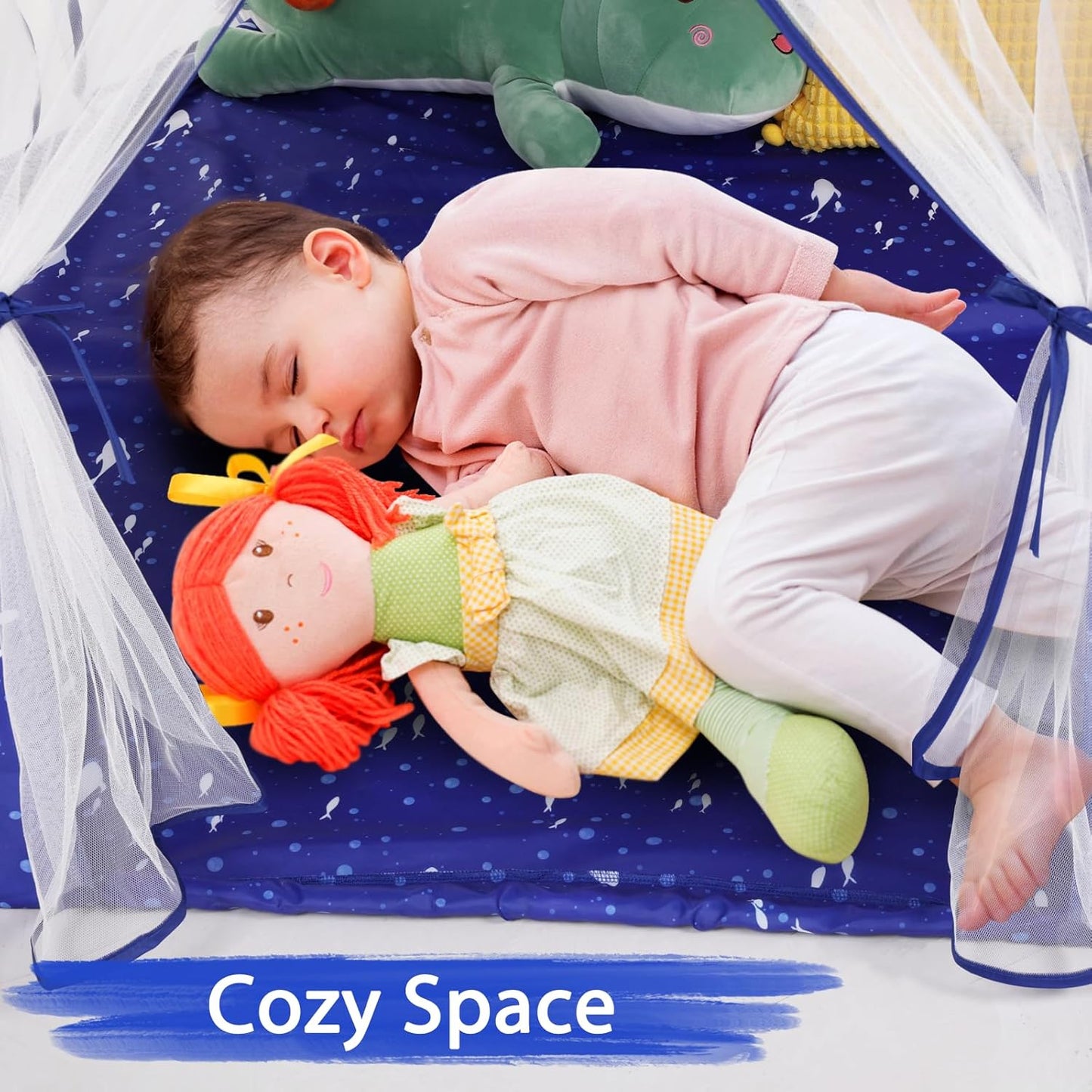 Mermaid Princess Play Tent for Girls - Large Blue Castle with Star Lights | Indoor & Outdoor Fun