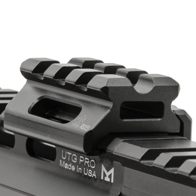 Leapers MT-RSX5S Inc., UTG Super Slim Picatinny Riser Mount, 1/2" Height, 3 Slots, Black