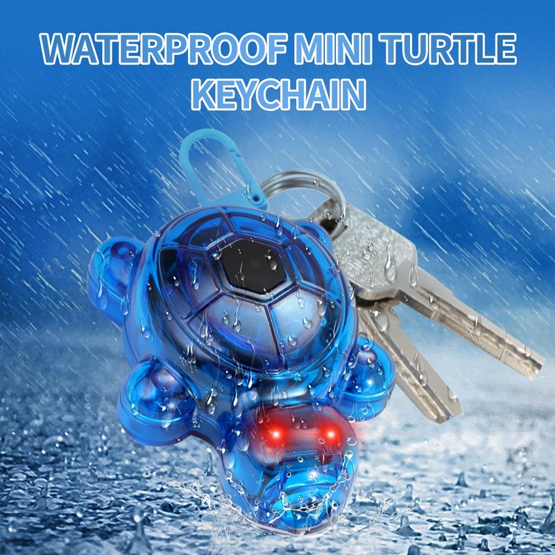 3PCS Set Turtle Keychain Flashlights, 7 Modes LED & SOS Emergency Rechargeable Mini Flashlight Key Ring Handbag Bag Purse Keychains Set Nurse Animal Keychain Lights, Outdoor Adventures (Small)