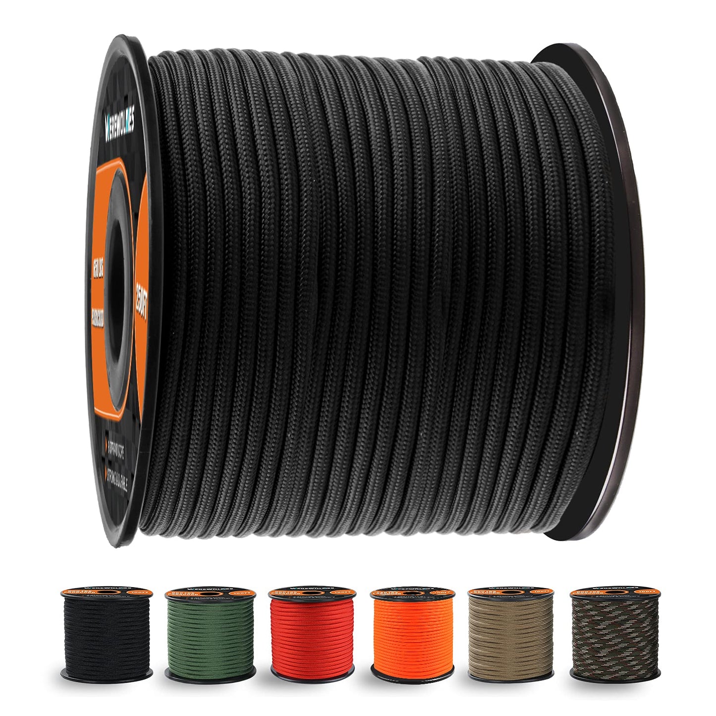 WEREWOLVES 650lb Paracord/Parachute Cord, 9 Strand Paracord Rope
