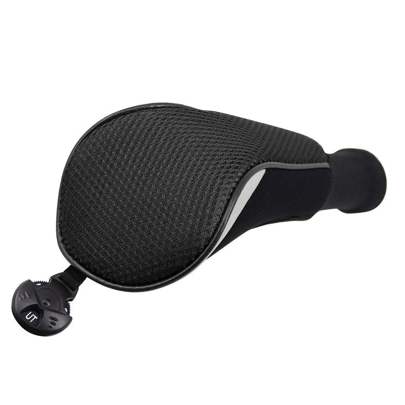 Craftsman Golf Golf Club Sock Long Neck Mesh Hybrid Putter Headcover Head Covers Interchangeable w/No. Tag (Black 4pcs)