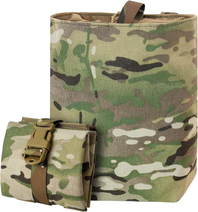 Tactical Foldable Buckle Pouch - 500D Nylon Roll-Up Dump Pouch for Tactical Duty Belt | Space-Saving Tool Bag