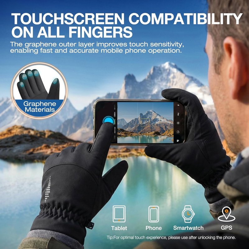 Winter Waterproof Touchscreen Gloves for Men & Women - Thermal Ski & Snow Gear for Cold Weather | Perfect for Outdoor Sports & Daily Use