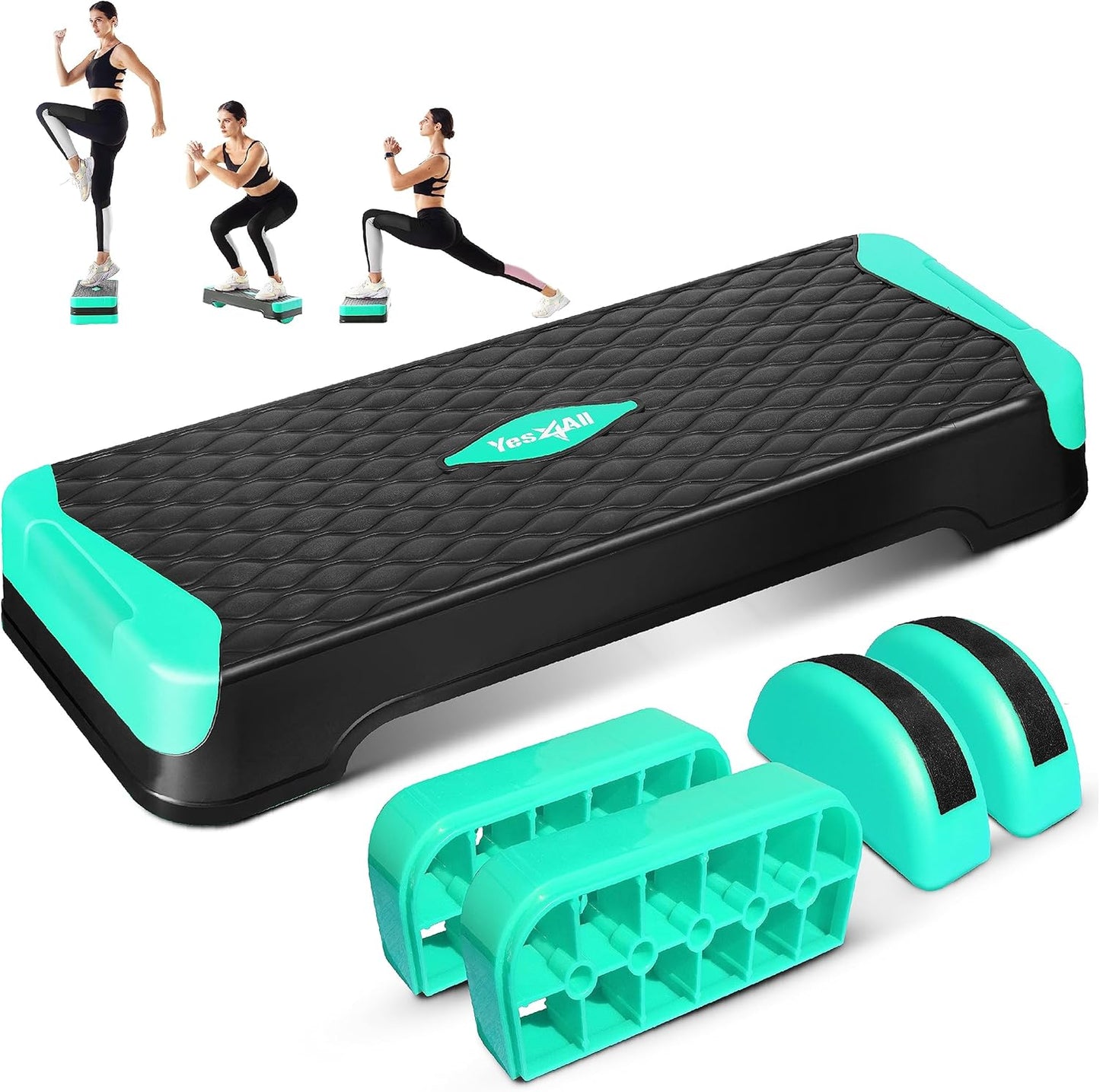 2-in-1 Adjustable Aerobic Step Platform - Fitness Stepper with Rocker Balance Board for Home Workouts | Versatile Exercise Equipment