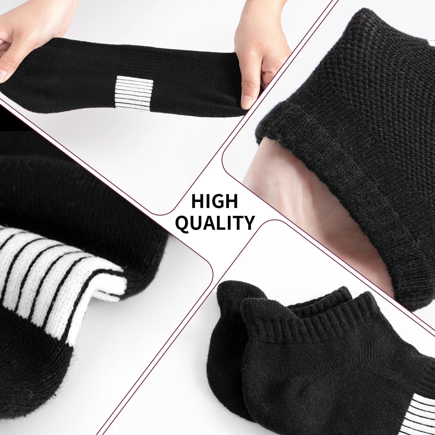 Trifabricy Ankle Socks for Women - Cushioned Low Cut No Show Socks Womens Socks With Heel Tab, Comfortable Athletic Running Socks for Women and Men, 5 Pairs - Black