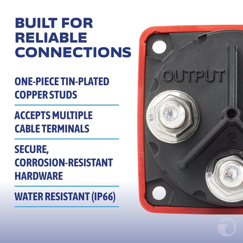 Blue Sea Systems Mini Battery Switch - 3-Position, Red | Durable 6008 m-Series Design
