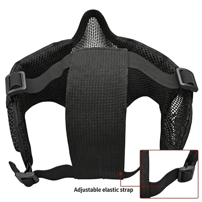 MH Tactical Fast Helmet Combined,with Foldable Ear Protection Half Face Mesh Mask and Goggles for Airsoft Paintball CS Game Set
