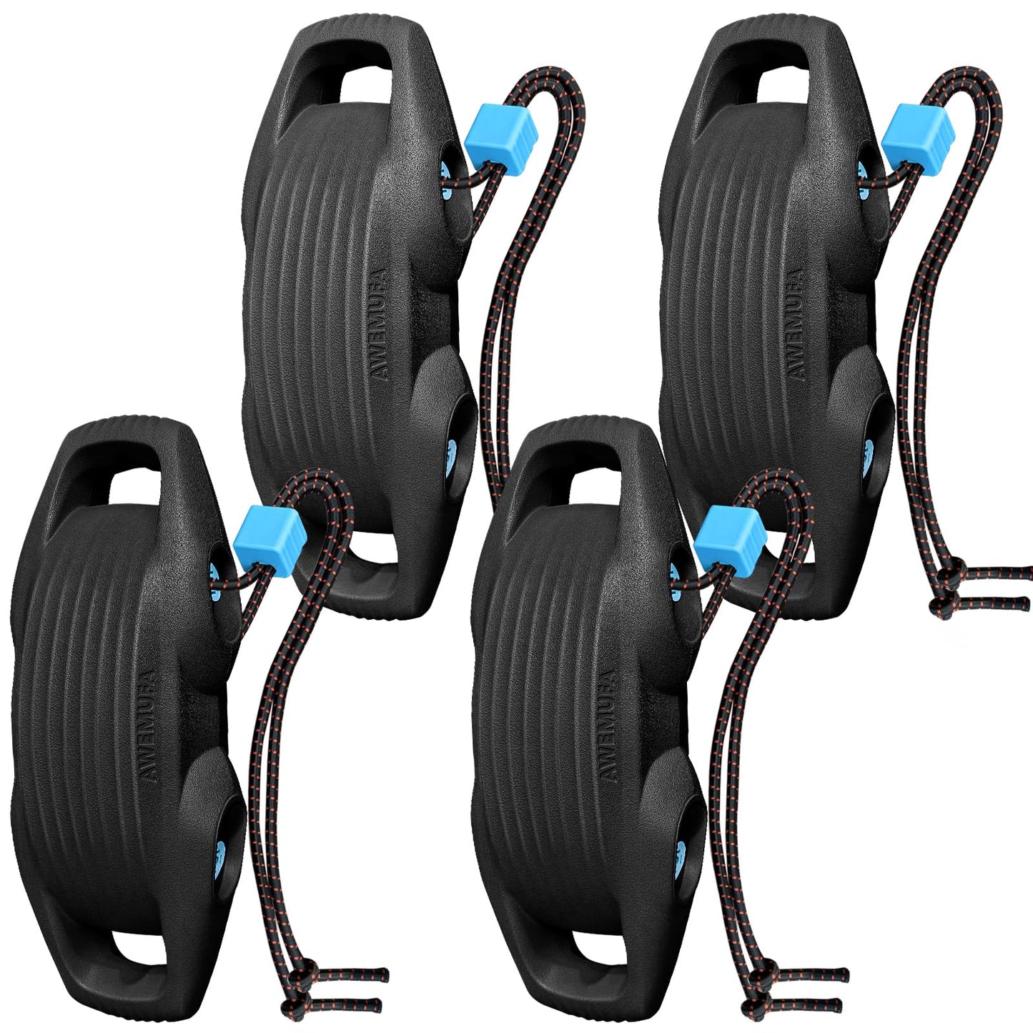 AWEMUFA 4 Pack EVA Boat Fenders for Docking, Large Boat Bumpers for Docking Upgraded Black Boat Buoys Bumpers, Fit for Pontoon, Bass, Deck and Jon Boat