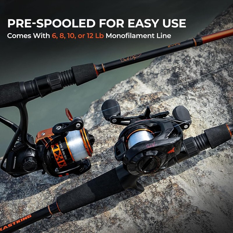 KastKing Baitcasting Reel and Rod Combo - IM6 Graphite, 5+1 Bearings | Pre-Spooled Design, EVA Handles