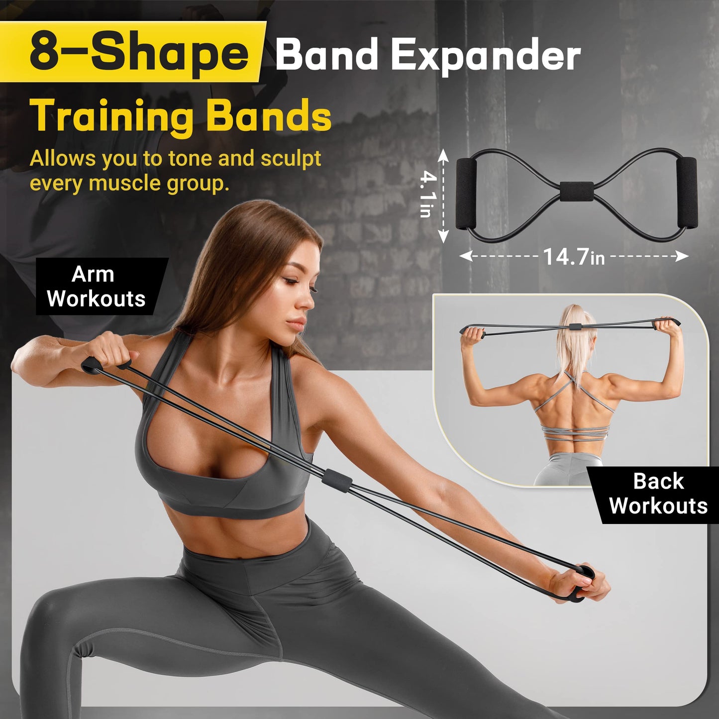 Resistance Bands, Resistance Band Set, Workout Bands, Exercise Bands for Men and Women, Exercise Bands with Door Anchor, Physical Therapy, Shape Body