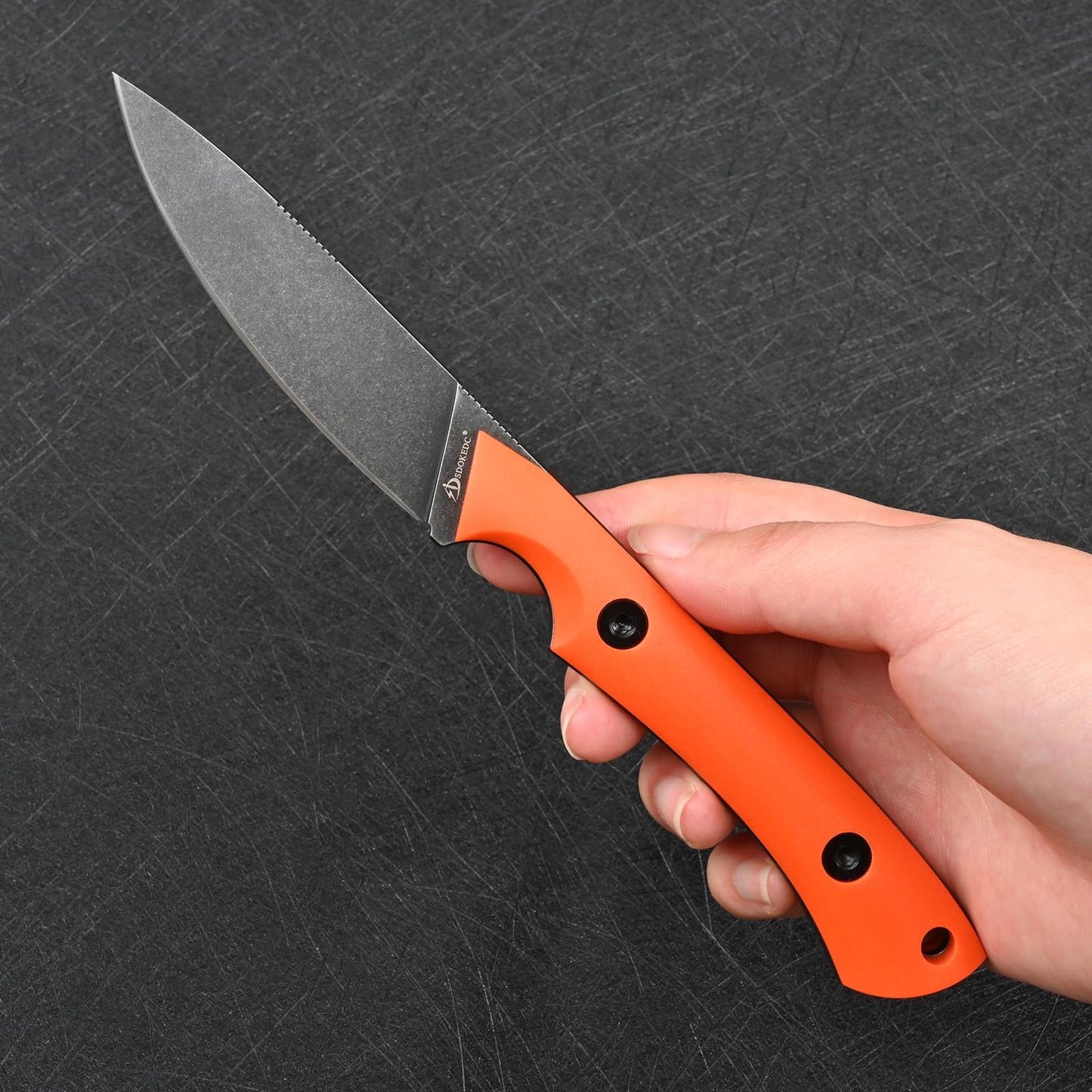 SDOKEDC Knives DC53 Steel Tactical Fixed Blade Knife with kydex sheath for Men EDC Outdoor Camping Survival Hunting (Black+G10 Orange)