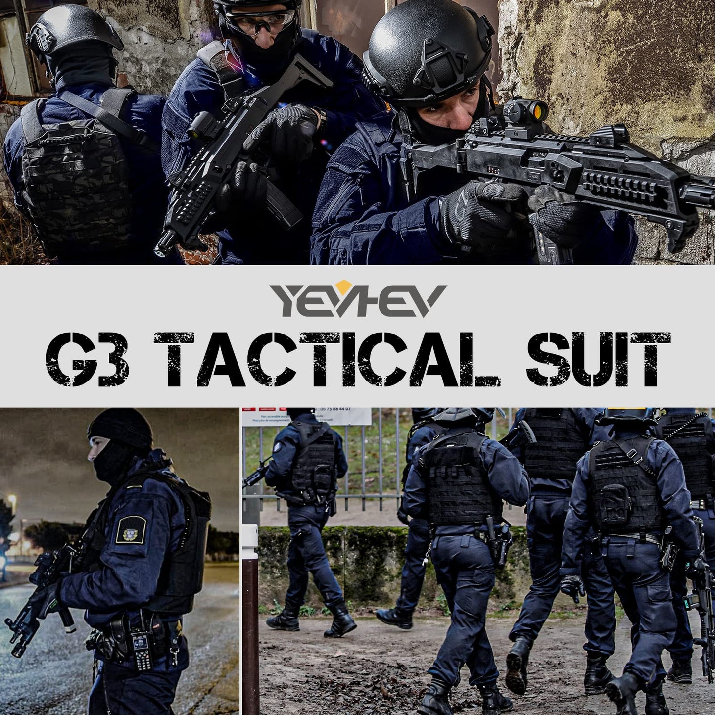 YEVHEV G3 Combat Suit Military Apparel Set Tactical Camouflage Clothing Hunting Uniform Paintball Gear with Knee Pads for Men