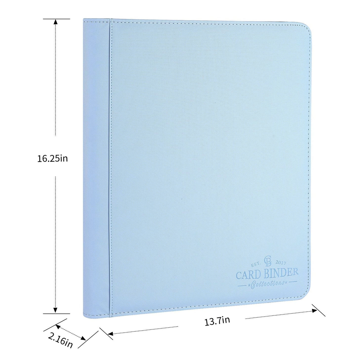 Toploader Binder,Toploader Hard Cases, 9-Pocket Pages Sleeves Hold up 288 Cards.Toploader Card Binder with Sleeves for “3×4” rigid，Card Holder(Light Blue)