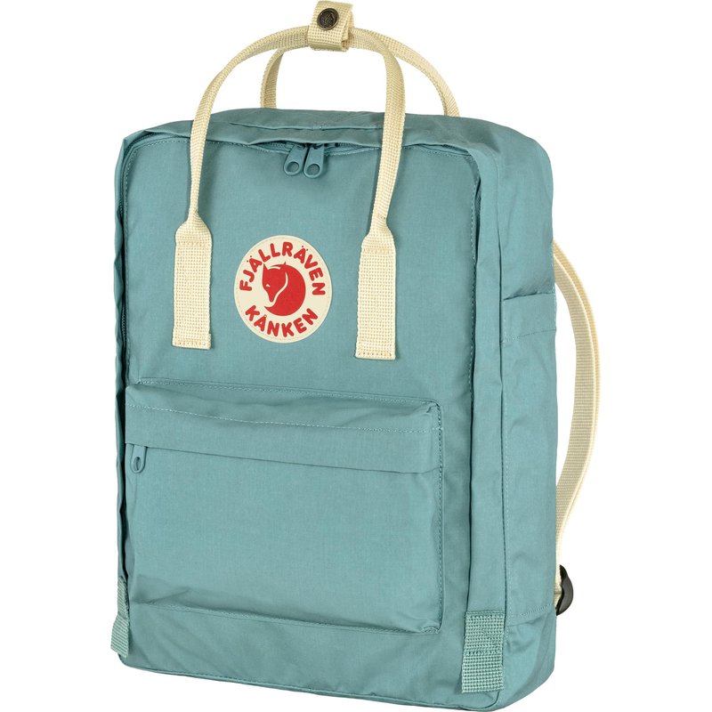 Fjällräven Kanken Backpack - Durable Vinylon Fabric, Water-Resistant, Classic Design - School, Travel, Sky Blue/Light Oak