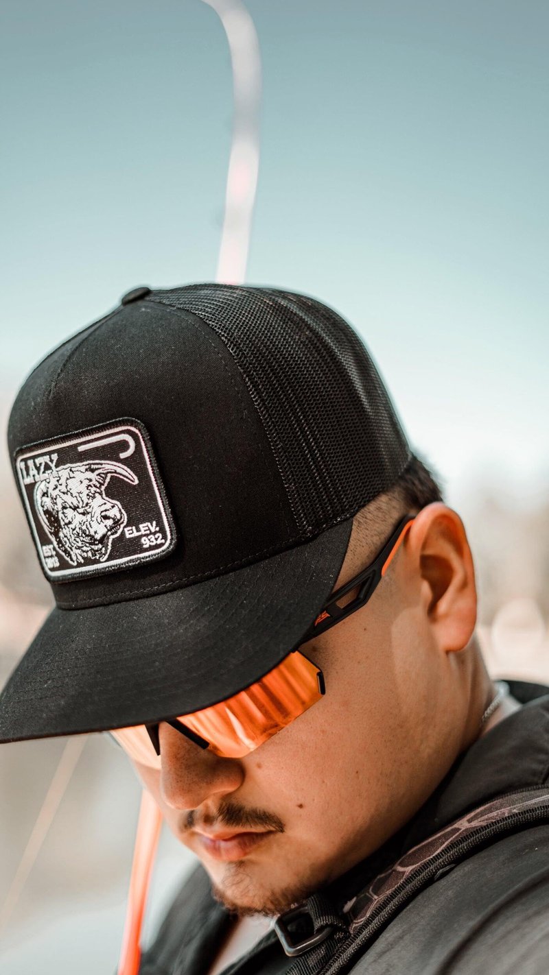 Lazy J Ranch Wear Black Elevation Classic Trucker Hat - Adjustable Snapback Unisex Rope Hat, Western Hats for Men or Women, Country Style Lazy J Ranch Hats