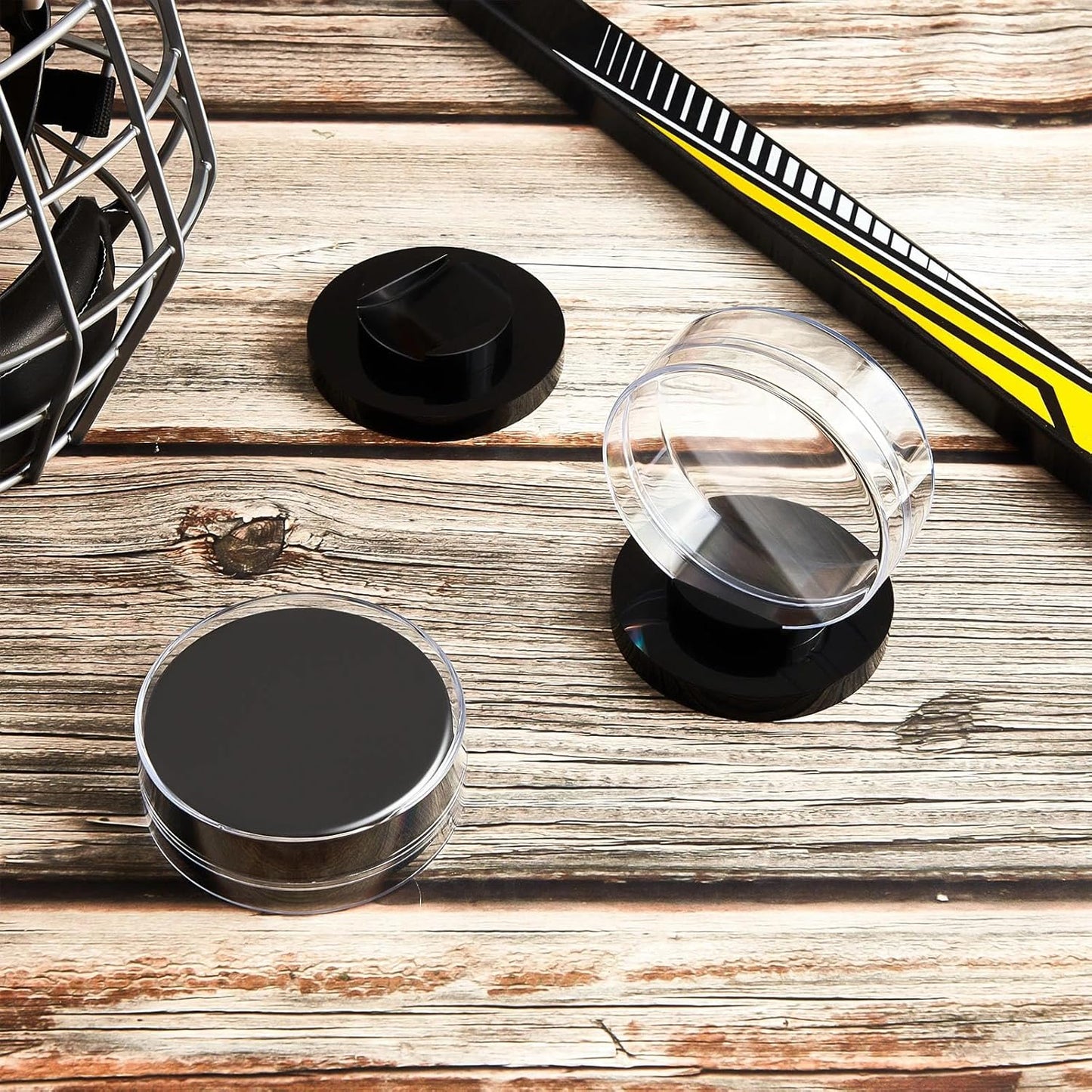 Acrylic Hockey Puck Display Case - Clear Holder with Shell Base for Autographed Memorabilia | Perfect for Collectors