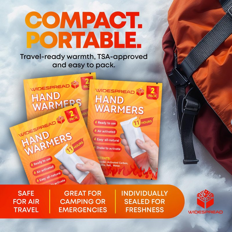 Hand Warmers Disposable 50 Pairs (100 Warmers) 11+ Hour Air-Activated Hot Hands Hand Warmers Bulk Pack - TSA Approved Pocket & Glove Warmers