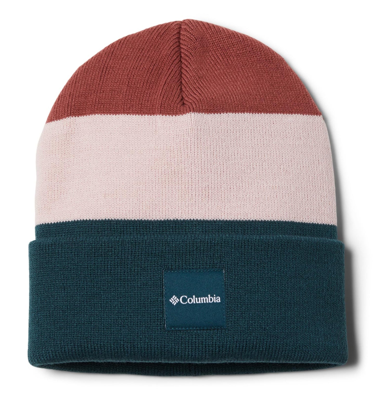 Columbia Unisex City Trek Color Block Beanie, Night Wave/Dusty Pink/Beetroot, One Size