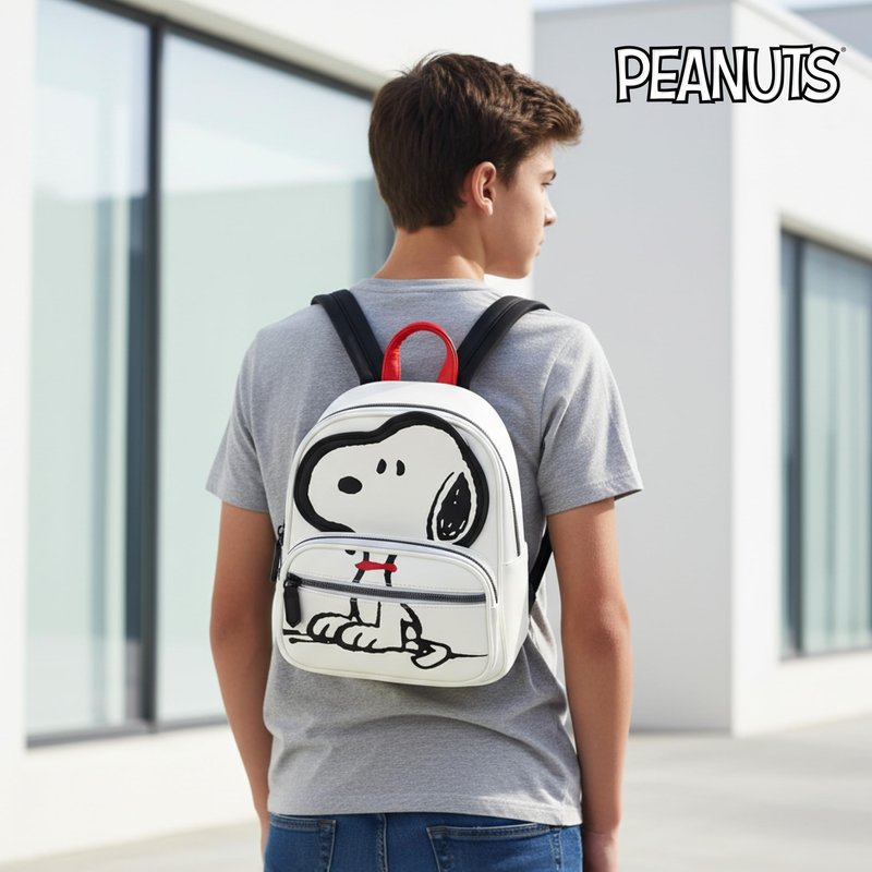 Concept One Peanuts Mini Backpack, Small Travel Bag for Men and Women, Snoopy, 9 Inch