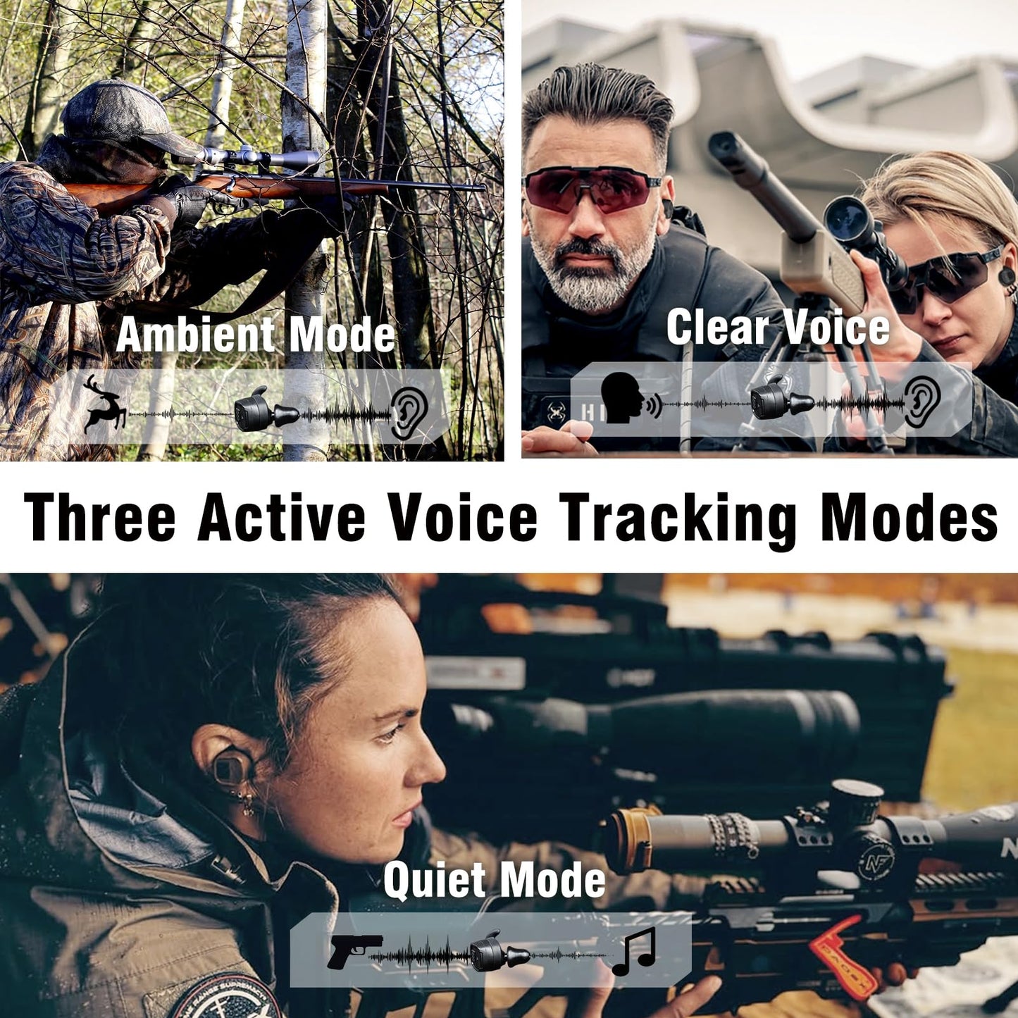 EARMOR Shooting Ear Protection, NRR 30dB Bluetooth 5.4 Wireless Noise Cancelling Sound Amplification Electronic Hearing Protection for Tactical, Hunting, Gun Range M20T PRO