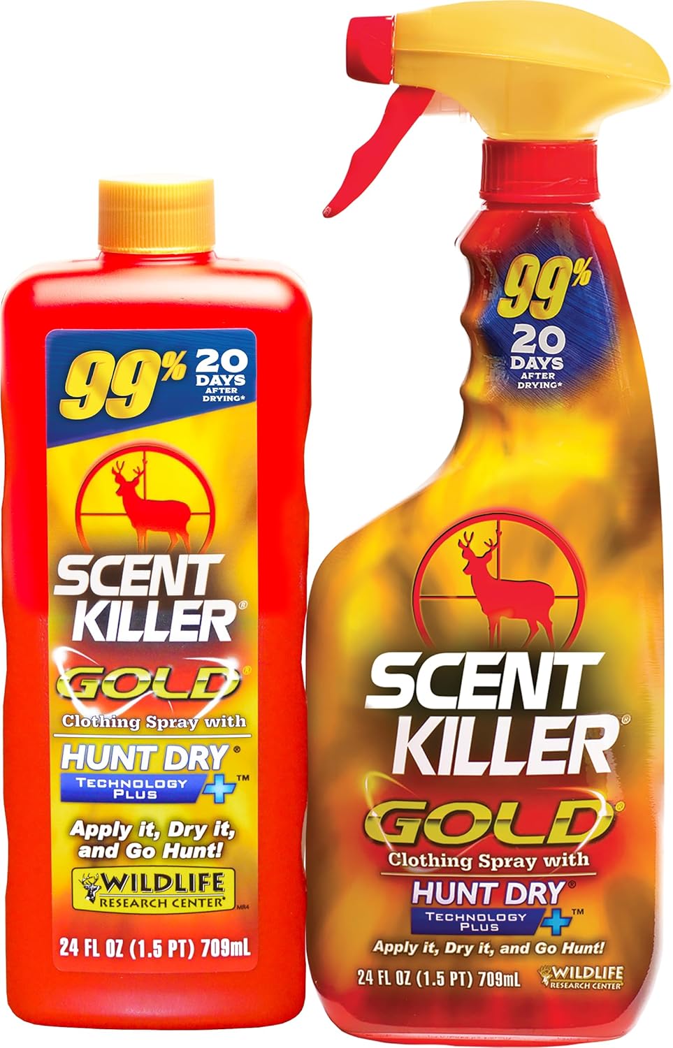 Scent Killer Gold Spray & Refill | Hunting Odor Eliminator with Hunt Dry Technology - 48 FL OZ