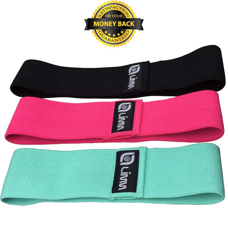 Limm Resistance Bands for Legs and Butt - Booty Hip Bands for Working Out - Fitness Loops to Activate Thighs, Glutes and Core - Premium Elastic Non-Slip Cotton Fabric
