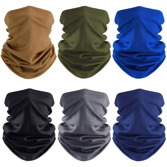 Geyoga 6 Pieces Summer UV Protection Cooling Neck Gaiter Face Clothing Neck Gaiter Scarf Sunscreen Breathable Bandana (Mixed Colors)