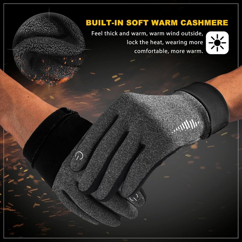 Winter Ski Gloves for Men & Women - Thermal Touch Screen Liner for Running, Cycling, Hiking | Warm & Versatile