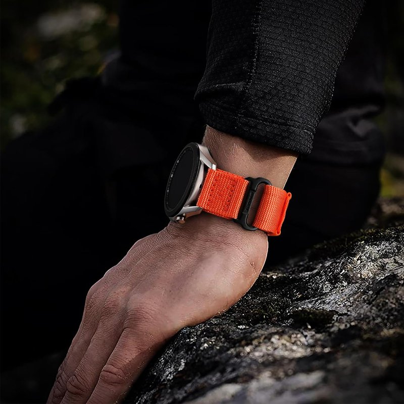 AMAZTIM Compatible Nylon Sports Strap - 22mm Woven Loop Design for M2/M3/C20 Pro/T2 & KOSPET Tank M2/M3/M3 Ultra/T2/T3/T3 Ultra & WalkerFit M2, M6 Ultra, M2 Pro (Cross Nylon-Orange)