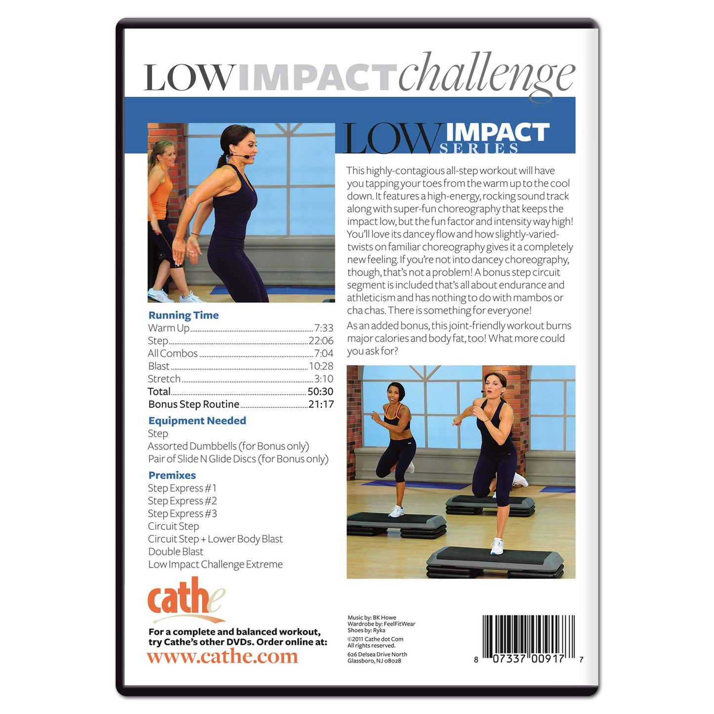 Cathe Friedrich Low Impact Challenge Step Aerobics DVD Workout for Women and Men - Make Fitness Fun Again