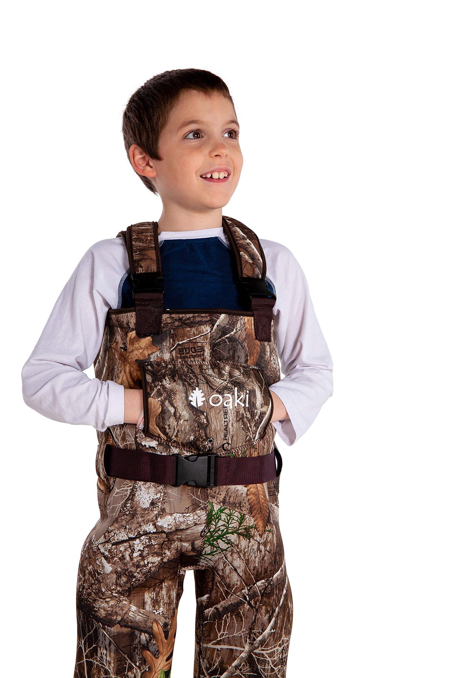 OAKI Toddler & Children's Waterproof Neoprene Fishing Waders for Kids, Edge Camo 2T