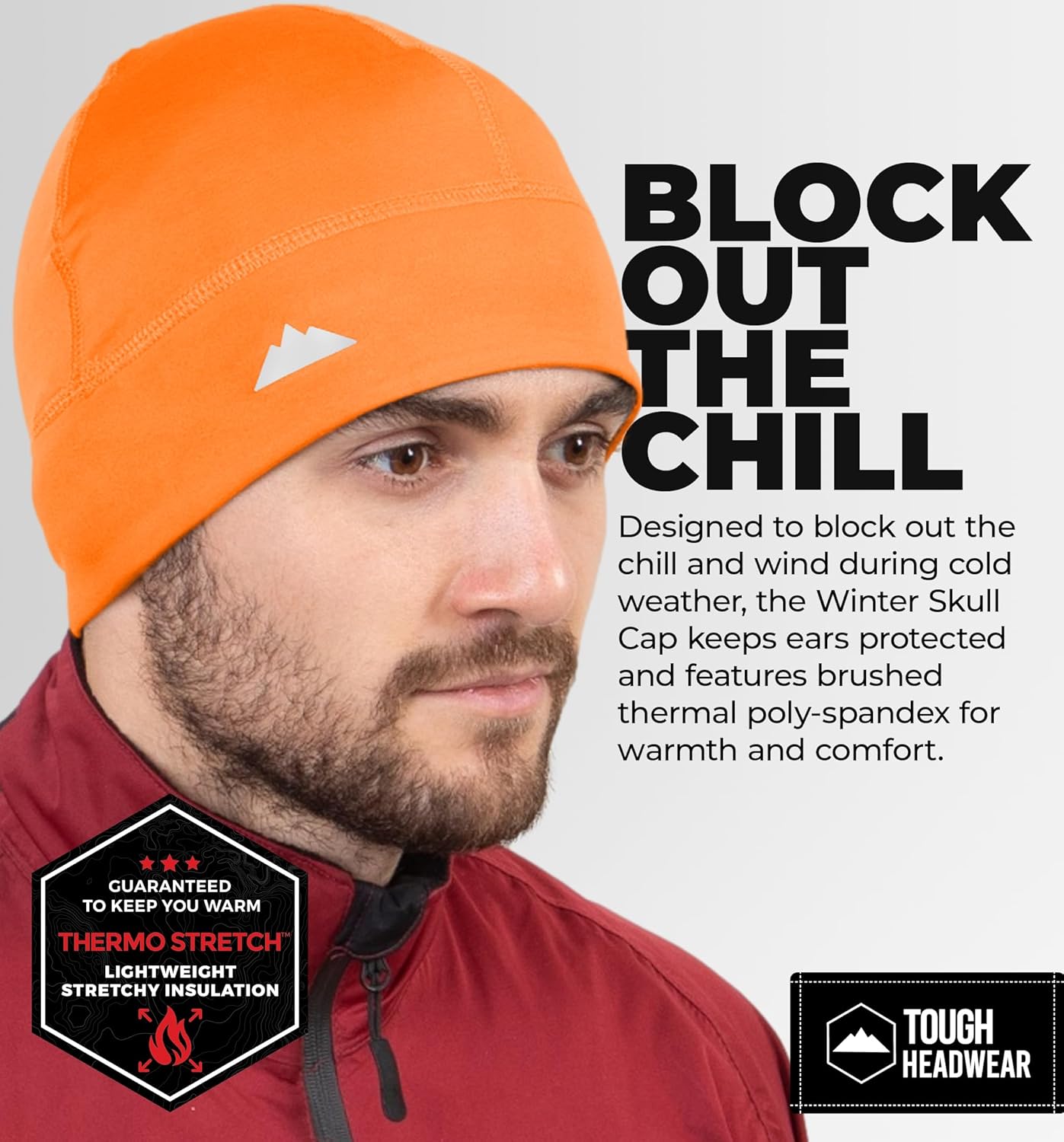 Thermal Skull Cap - Moisture-Wicking Wind-Blocking Beanie for Men | 4-Way Stretch Cycling Hat