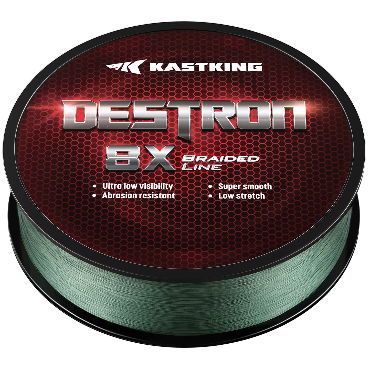 KastKing Destron Braided Fishing Line, Moss Green, 8 Stands, 10LB, 150Yds